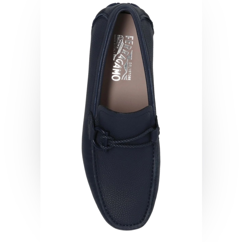 NWT In Box - Salvatore Ferragamo Gancini Ornament Driver Shoes US10 Blue